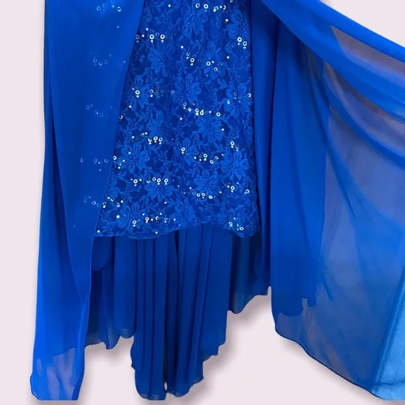 City Triangles Royal Blue Sequin Strapless Dress - Picture 6 of 11